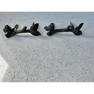 Set Of 2 Bronze Bird Drawer Pulls Handles 4.25" Long 2 3/8" Center-To-Center